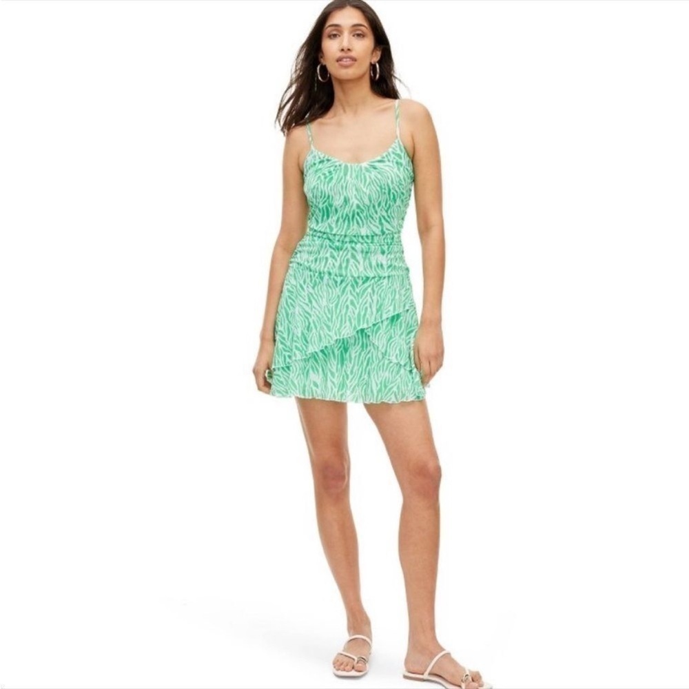 DVF X Target Strappy Mesh Sea Twig Green Mini Dress SMALL NWOT